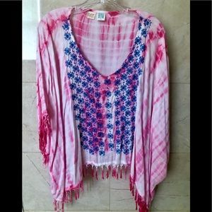 Boho Chic Hot Pink Tie Dye Top